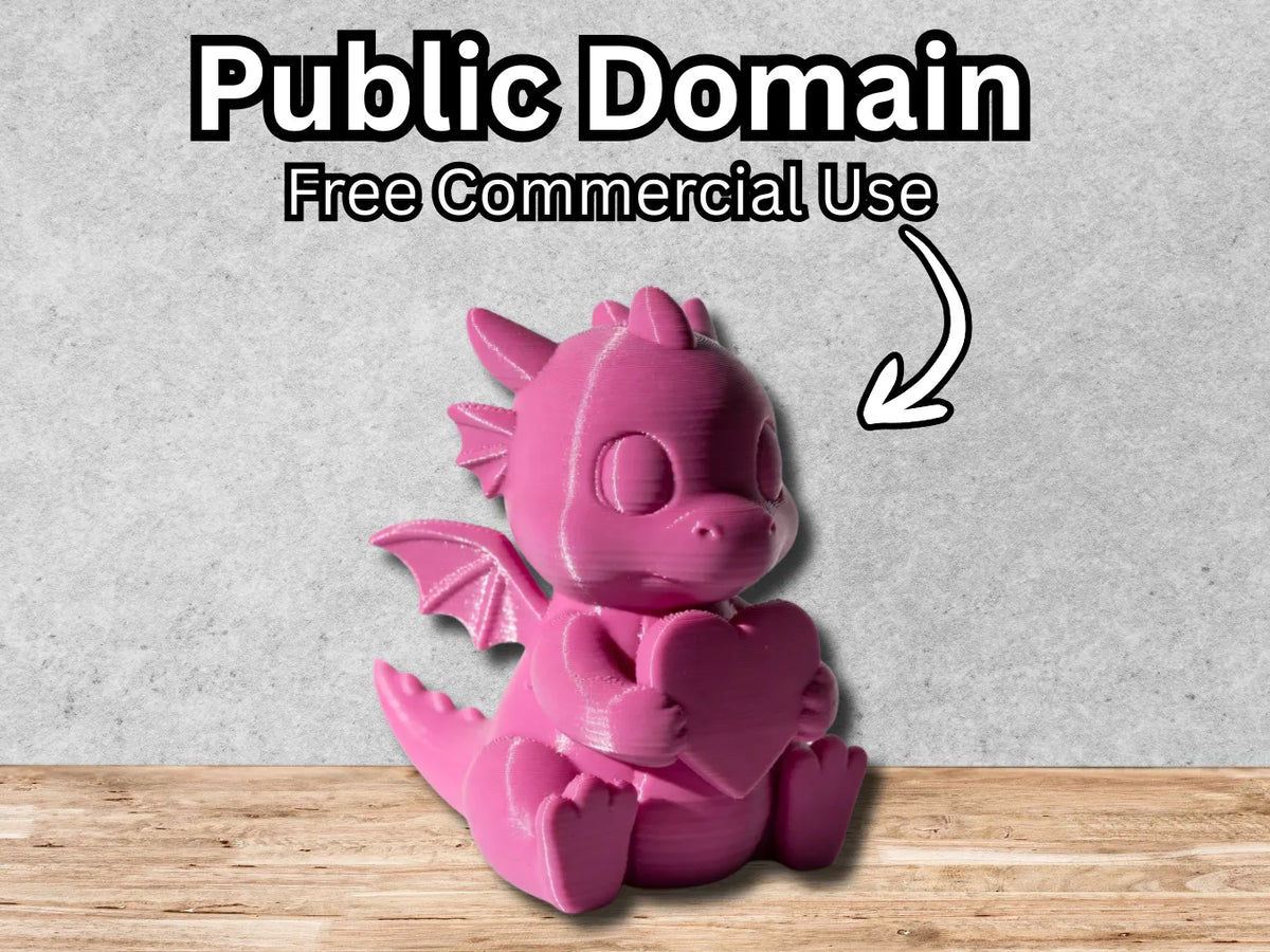 Adorable figurine de dragon cœur de la Saint-Valentin - Figurine Print
