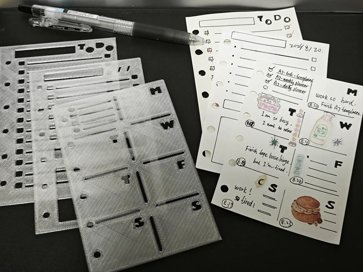 Pochoirs d'inserts de poche A7 ToDo et Planificateur quotidien - Voyage Print