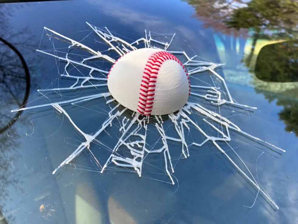 "Verre cassé" Illusion de baseball, Blague du 1er avril - Lumière Print