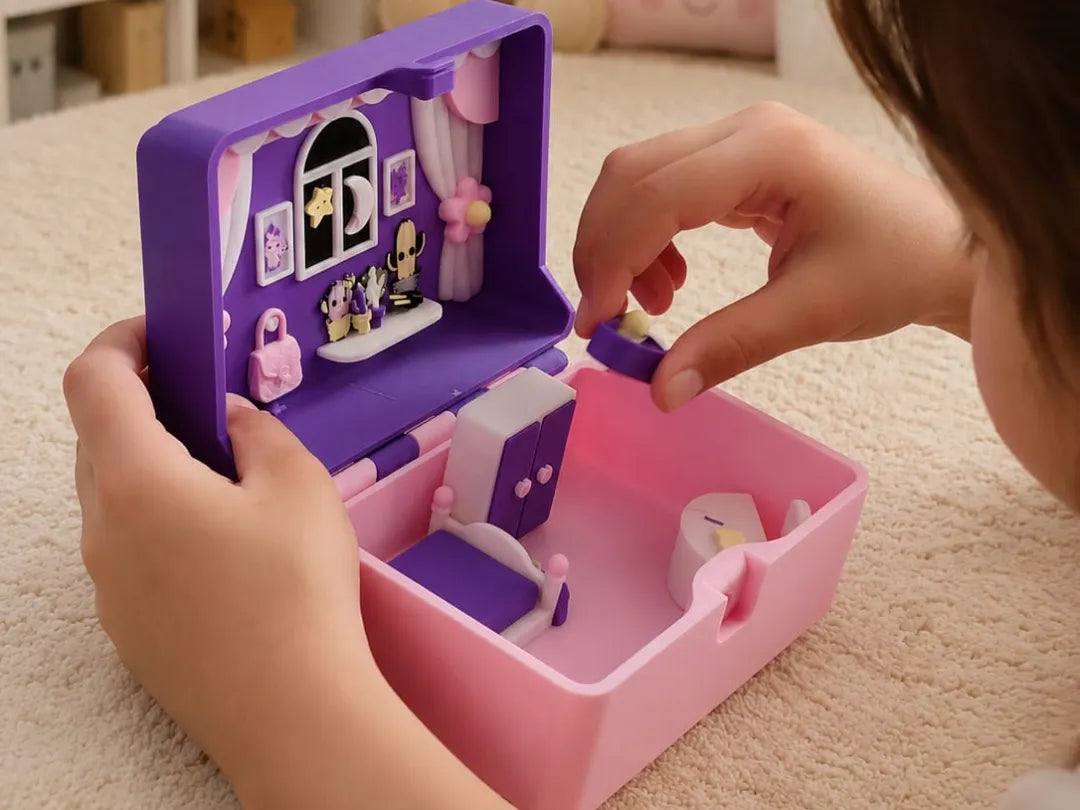 Maison de poupée boîte chambre de fille miniature - Cadeau Print