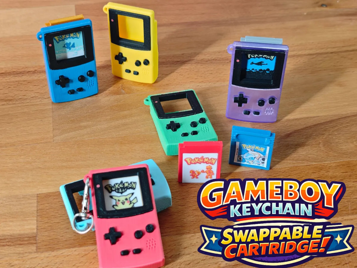Porte-clés mini-console rétro avec cartouches interchangeables - Jeux Print