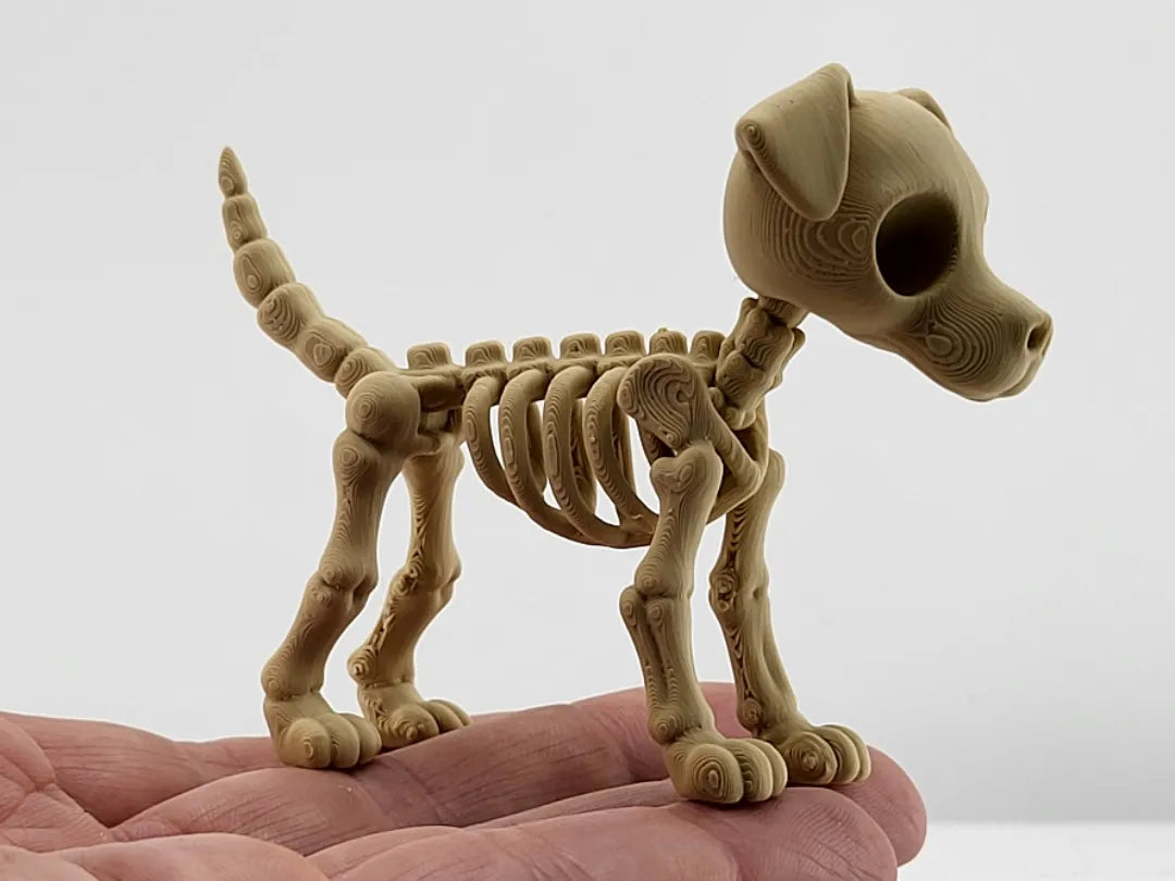 Adorable figurine de chien squelette – Chiots en os kawaii - Figurine Print