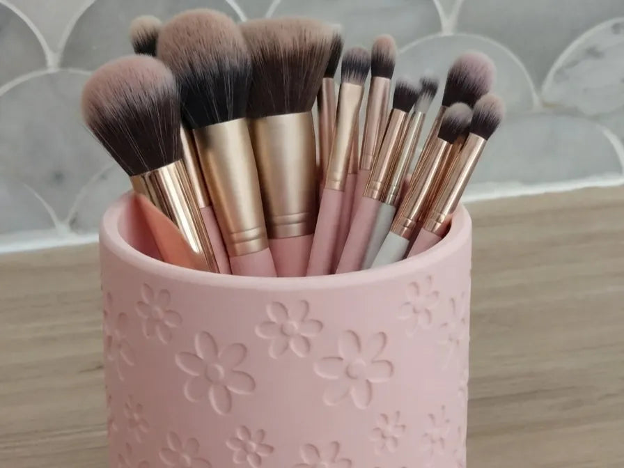 Support à pinceaux de maquillage floral - Beauté Print