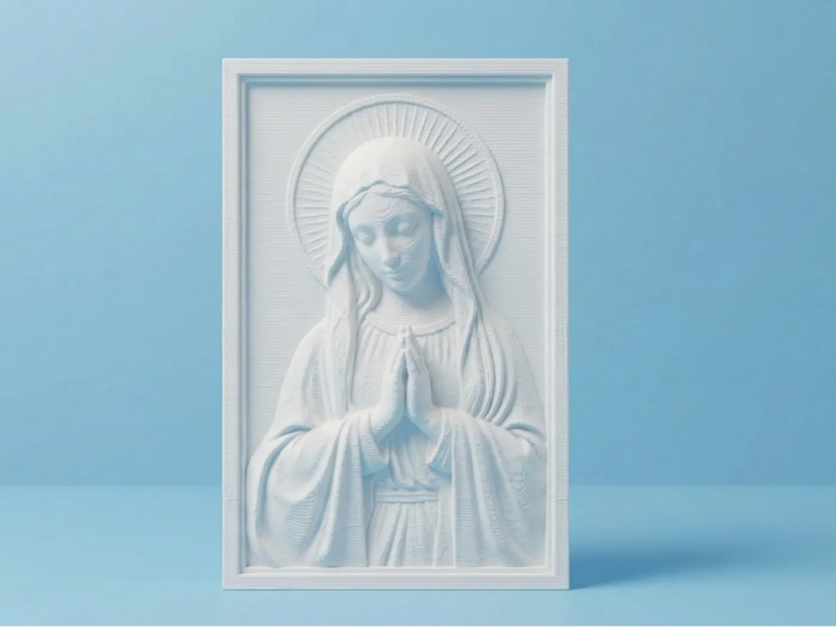Bas-relief de la Vierge Marie – Sculpture Murale Décorative - Art Print