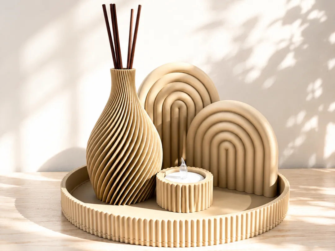 Ensemble de décoration - Vase à fleurs séchées (Q_Craft) - Maison Print