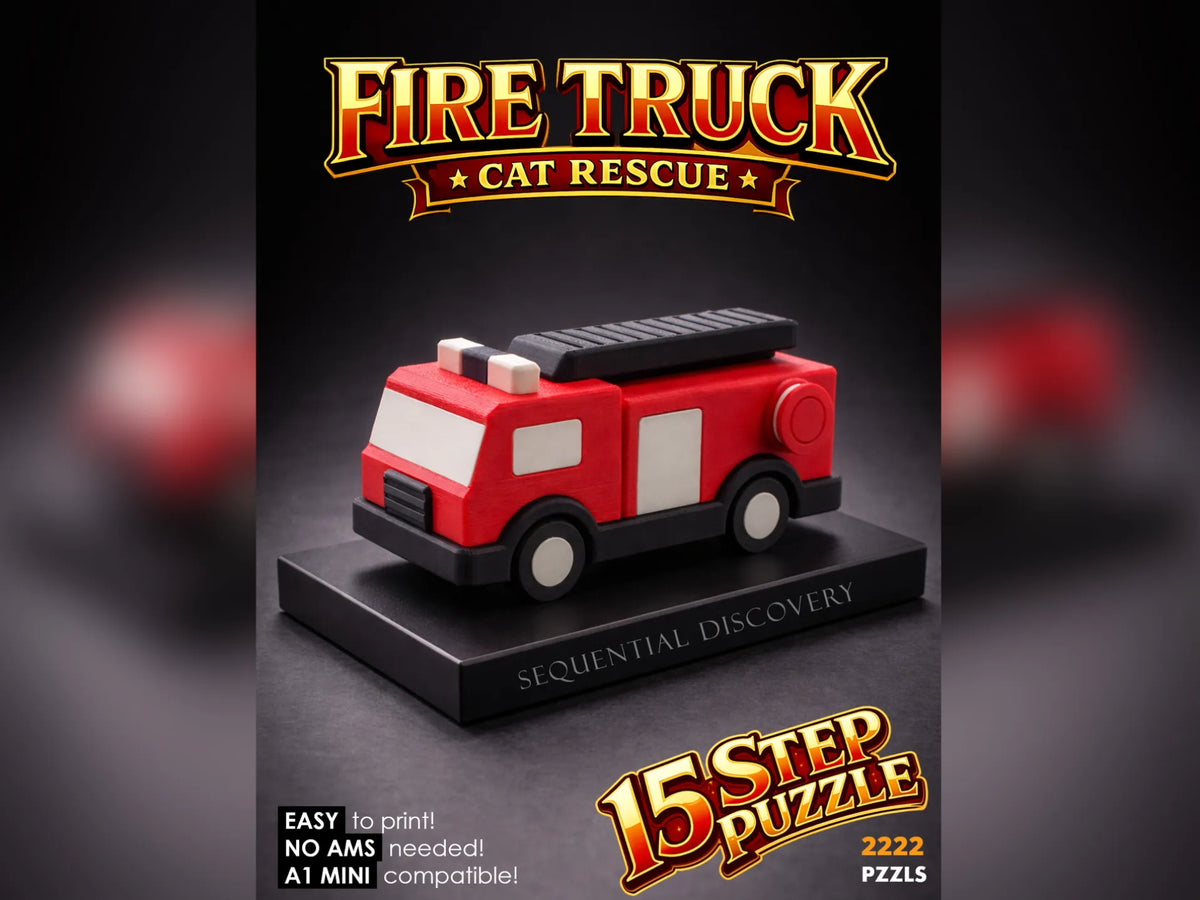 Camion de pompiers – Casse-tête à découverte séquentielle (15 étapes) - Maquette Print