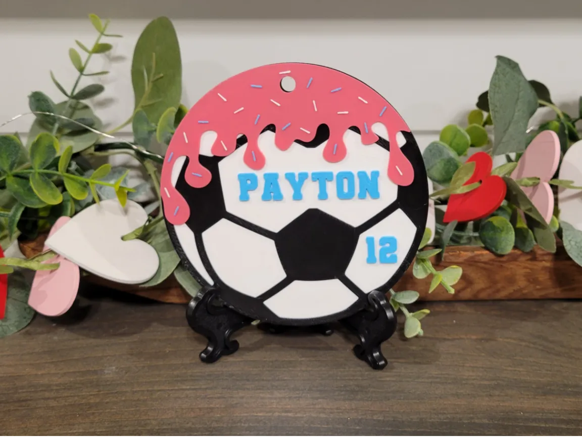 Étiquette de sac de ballon de football Drip - Voyage Print