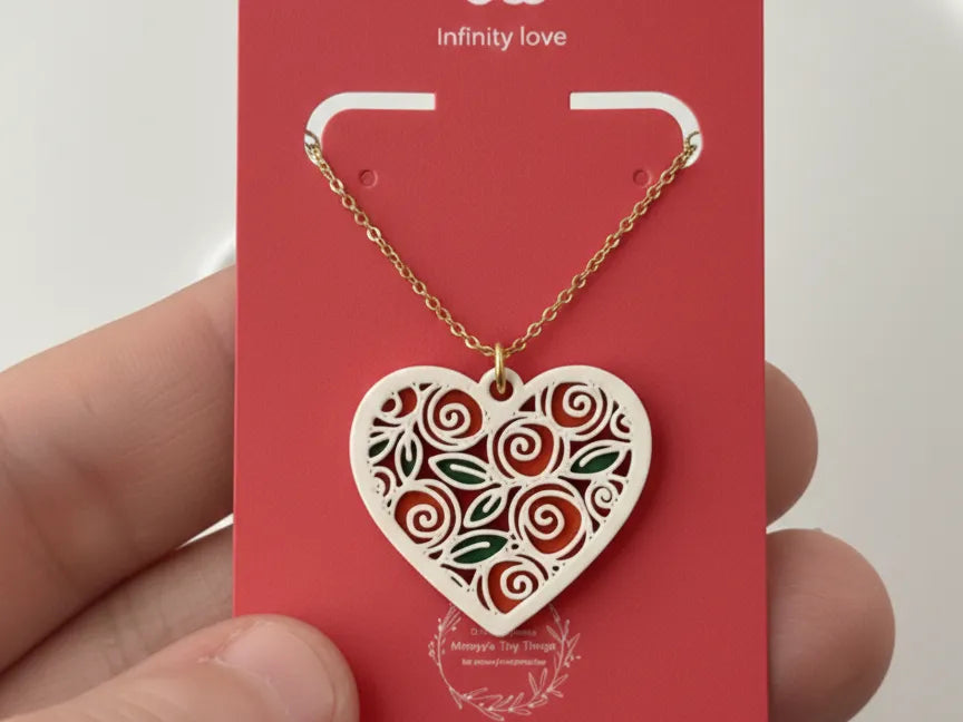Pendentif Cœur en Fleur - Bijoux Print