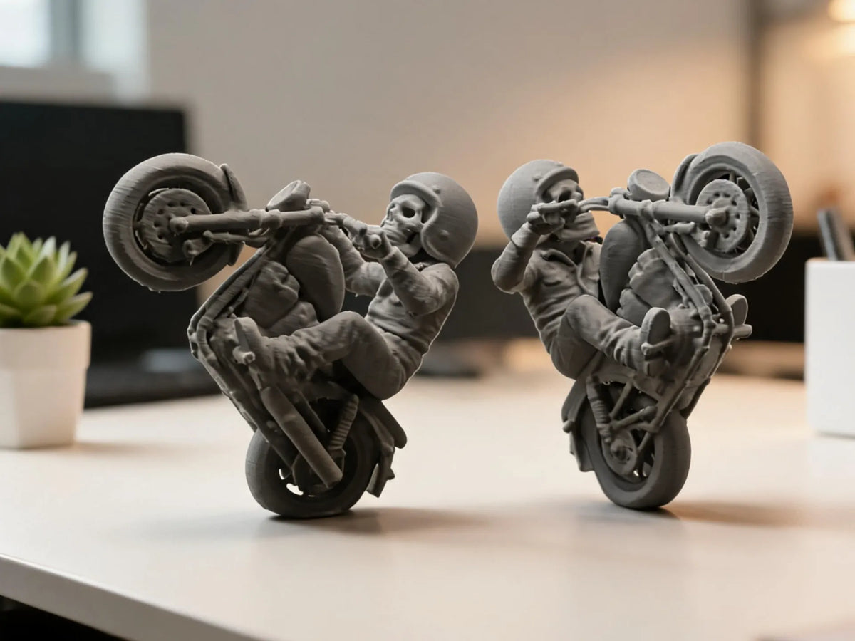 Ledge SkulZ - Crâne à moto en wheeling - Vélo Print