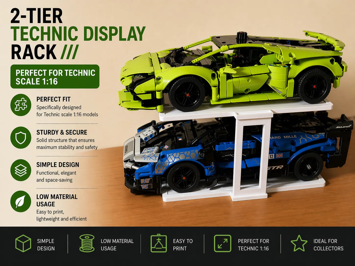 Présentoir conçu pour Voiture Technic 1:16 - Auto Print