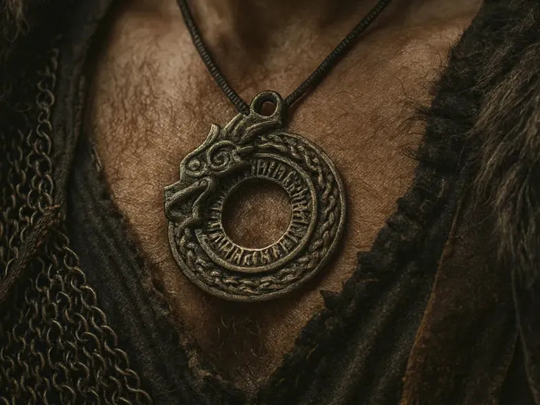 Amulette Dragon Viking – Pendentif Style Nordique - Maquette Print