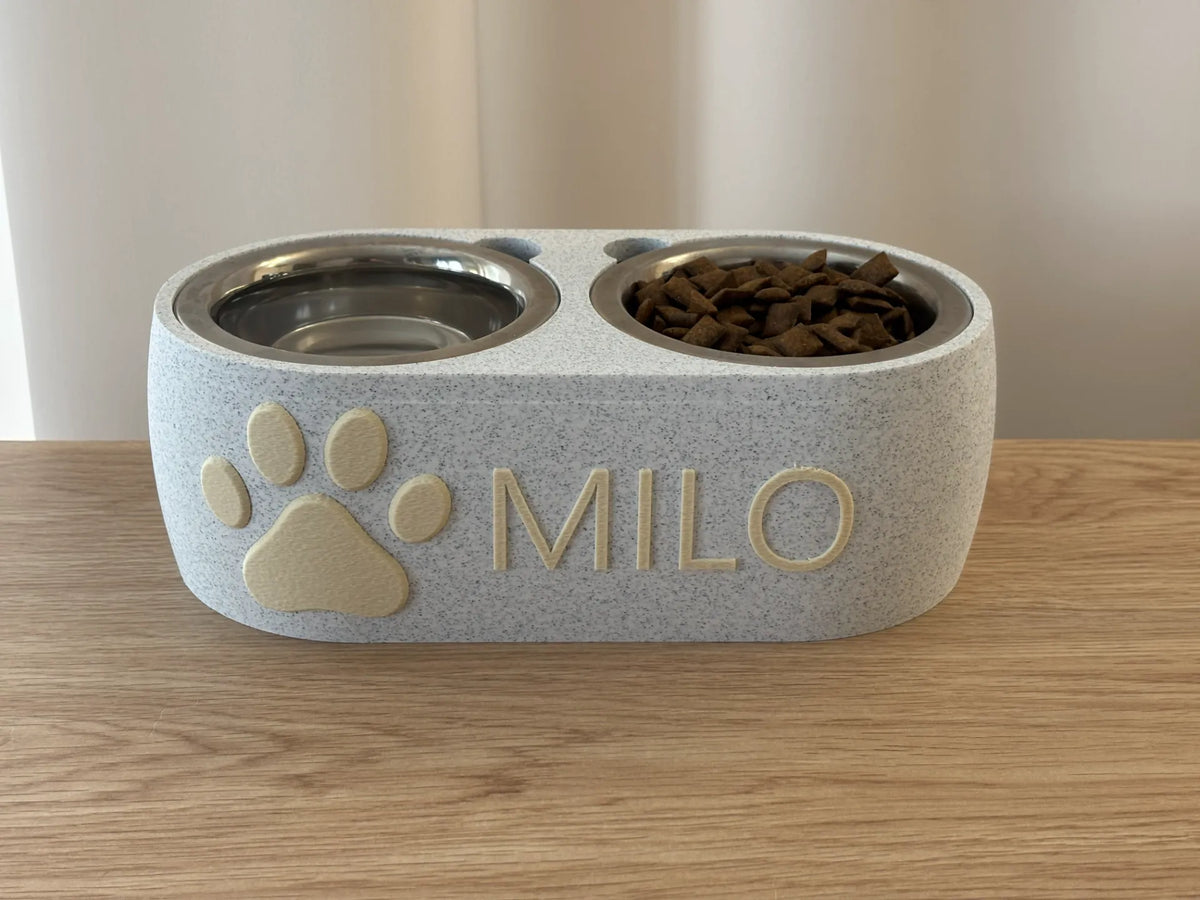 Support de Gamelles Personnalisable pour Animaux (2x 0,25l) - Pet Print