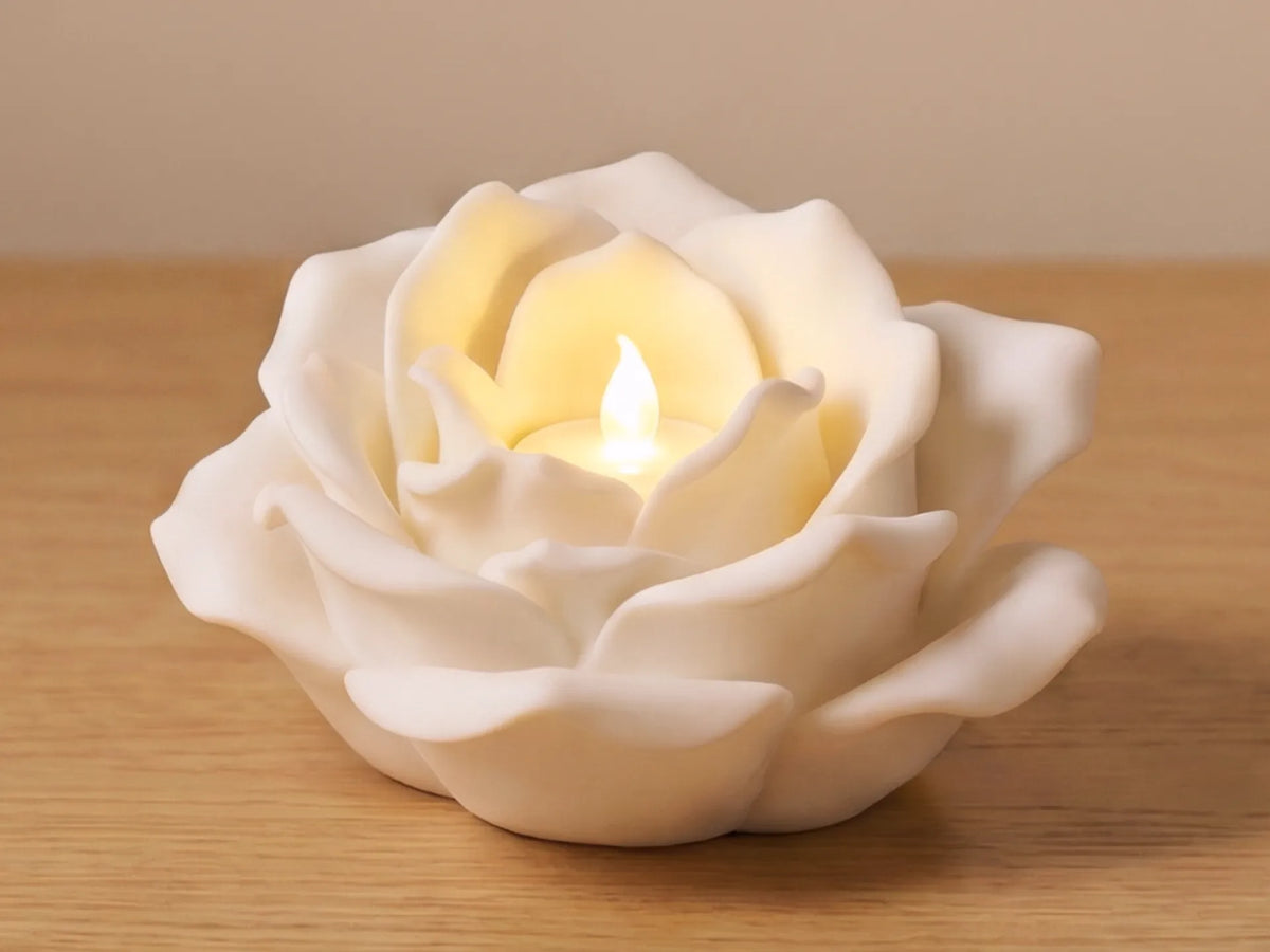 Photophore Rose – Bougie LED - Lumière Print