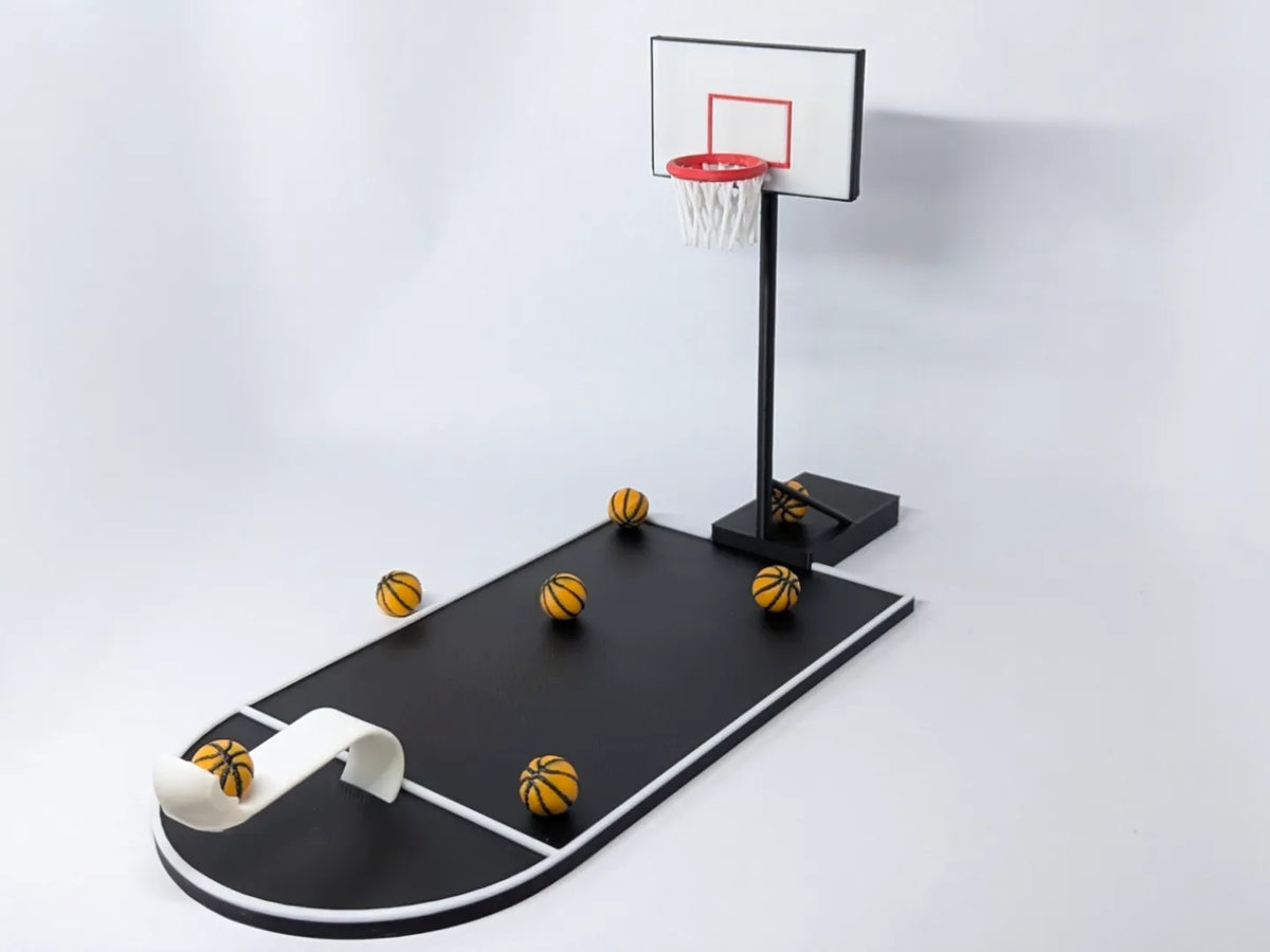 Réplique Mini Panier de Basket avec Lance-pierre et Ballon - Sport Print