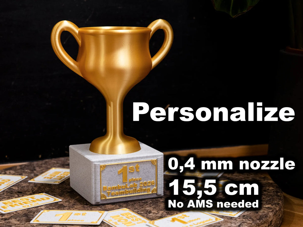 Coupe trophée avec socle et plaque interchangeable - Sport Print