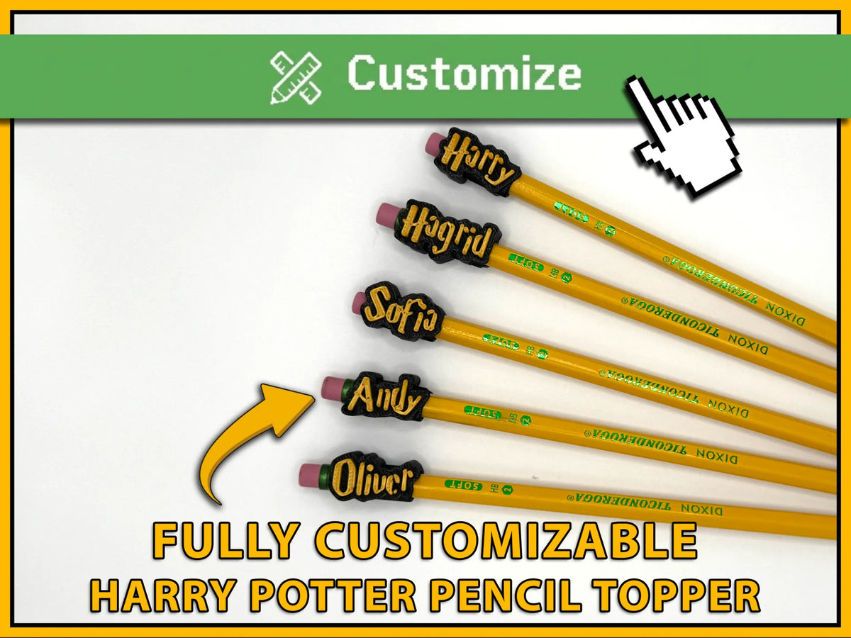 Fabricant d'embouts de crayon personnalisables avec police Harry Potter - Geek Print