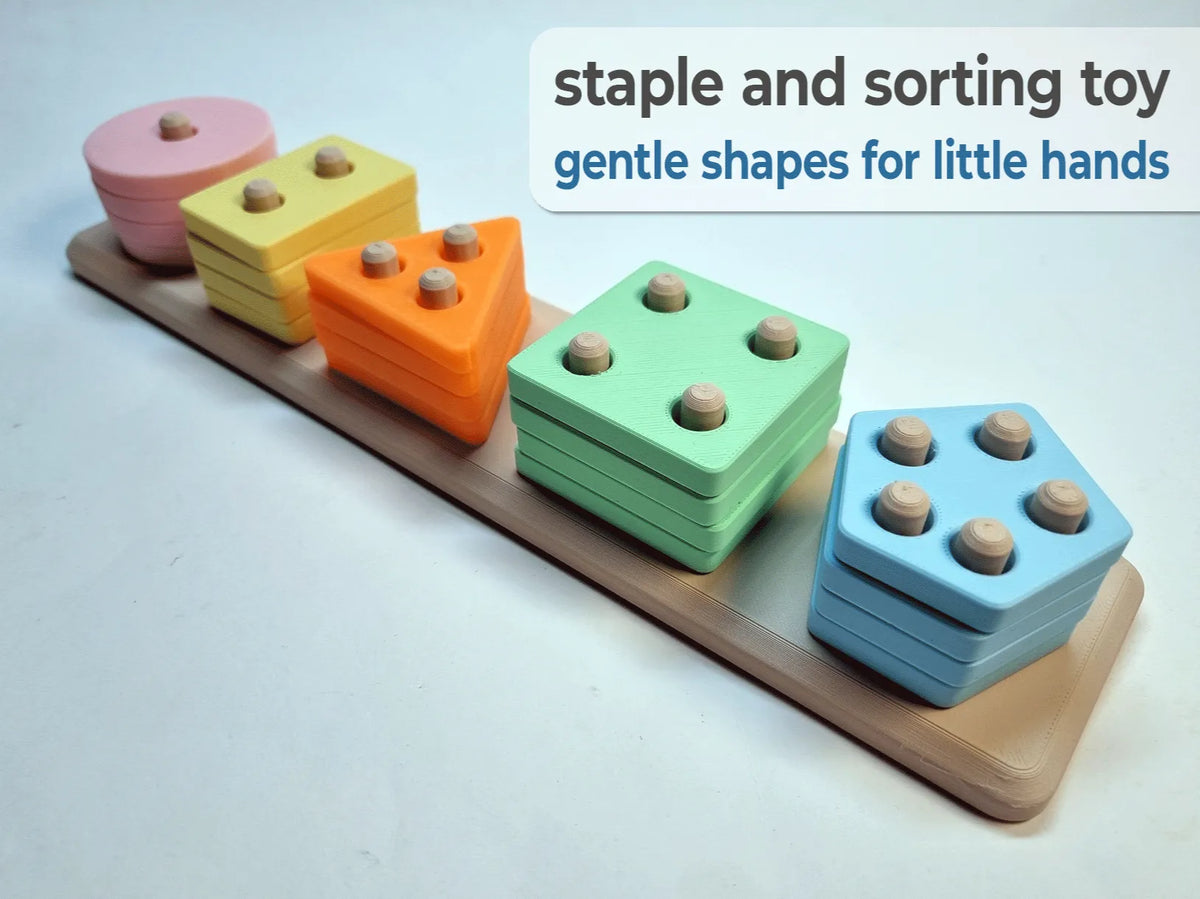 Jeu d'empilage et de tri pastel style Montessori - Jeux Print