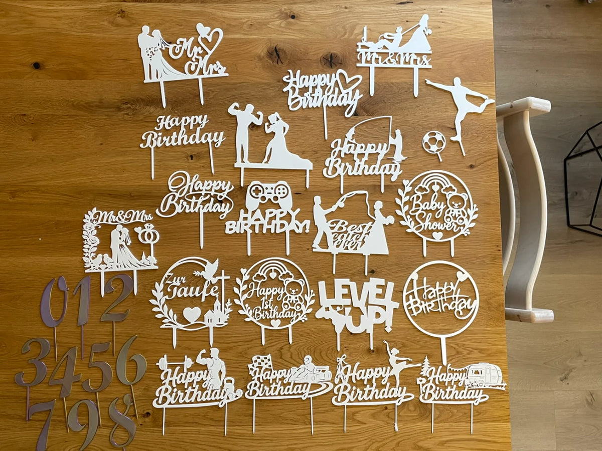 Divers Cake Topper Mariage Chiffres Anniversaire Baptême - Fêtes Print