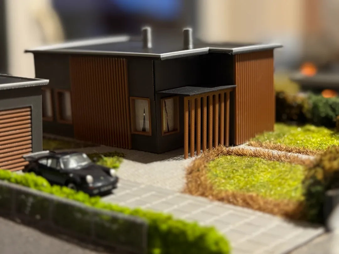 Maison moderne minimaliste à l'échelle H0 (1:87) - Maquette Print