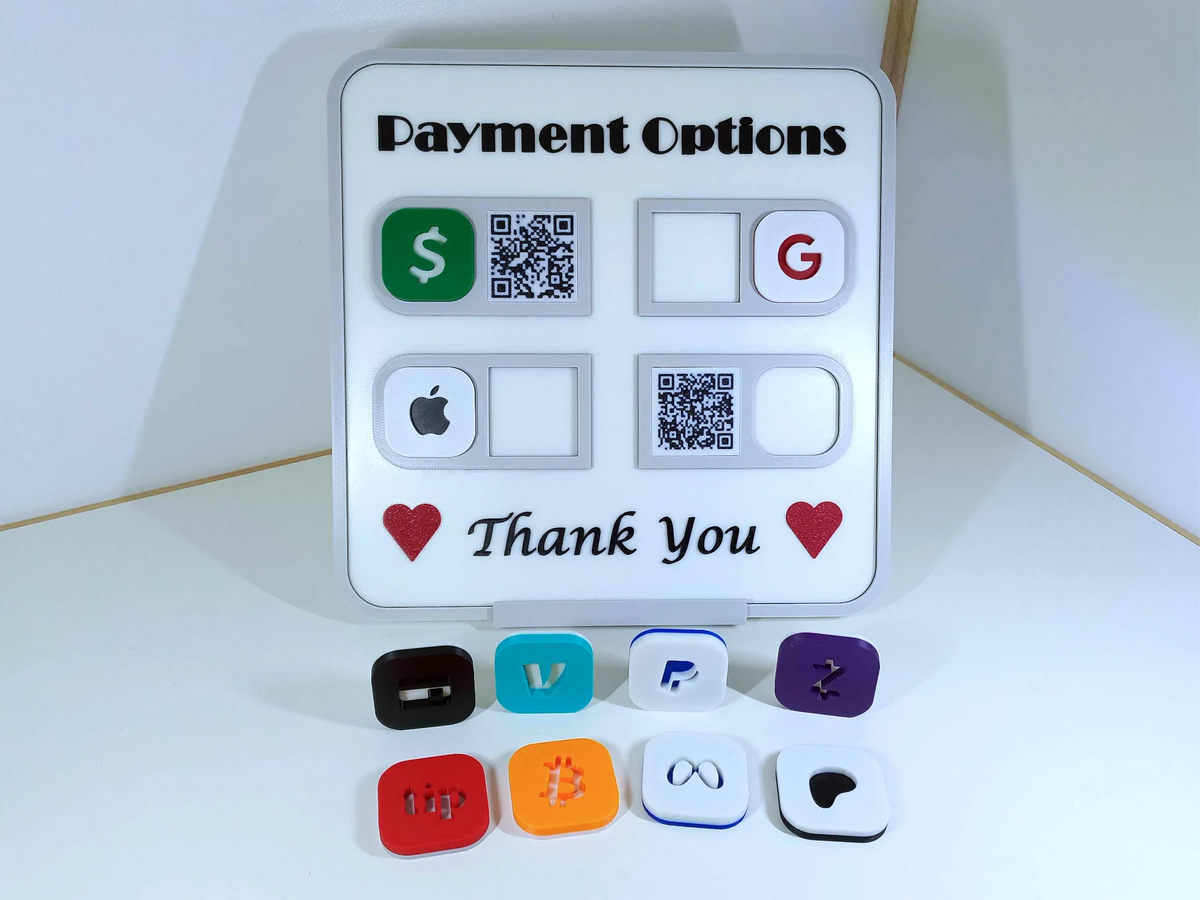 Présentoir de codes QR pour options de paiement (modulaire, f360) - NFC Print