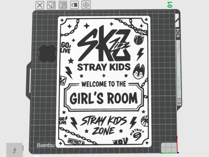 Panneau de porte de chambre de décoration intérieure pour les fans de Stray Kids - Bébé Print