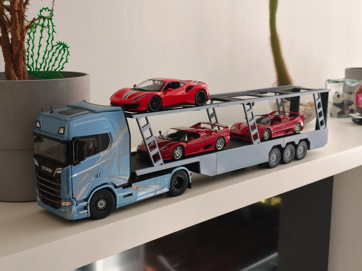 Remorque de transport de voitures à l'échelle 1/24 pour camions - Auto Print