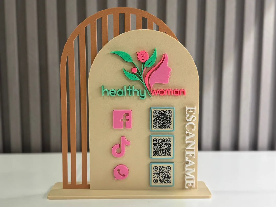 Support pour réseaux sociaux avec code QR et NFC - NFC Print