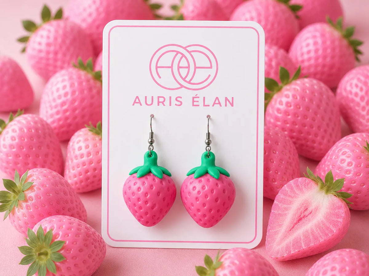 Boucles d'oreilles Fraise Awayuki - Bijoux Print