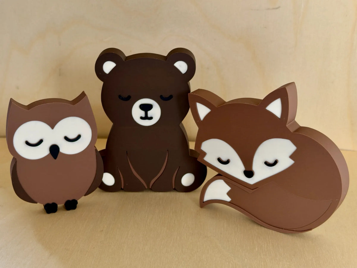 Mignons animaux de la forêt – Compagnons d'étagère pour enfants - Figurine Print