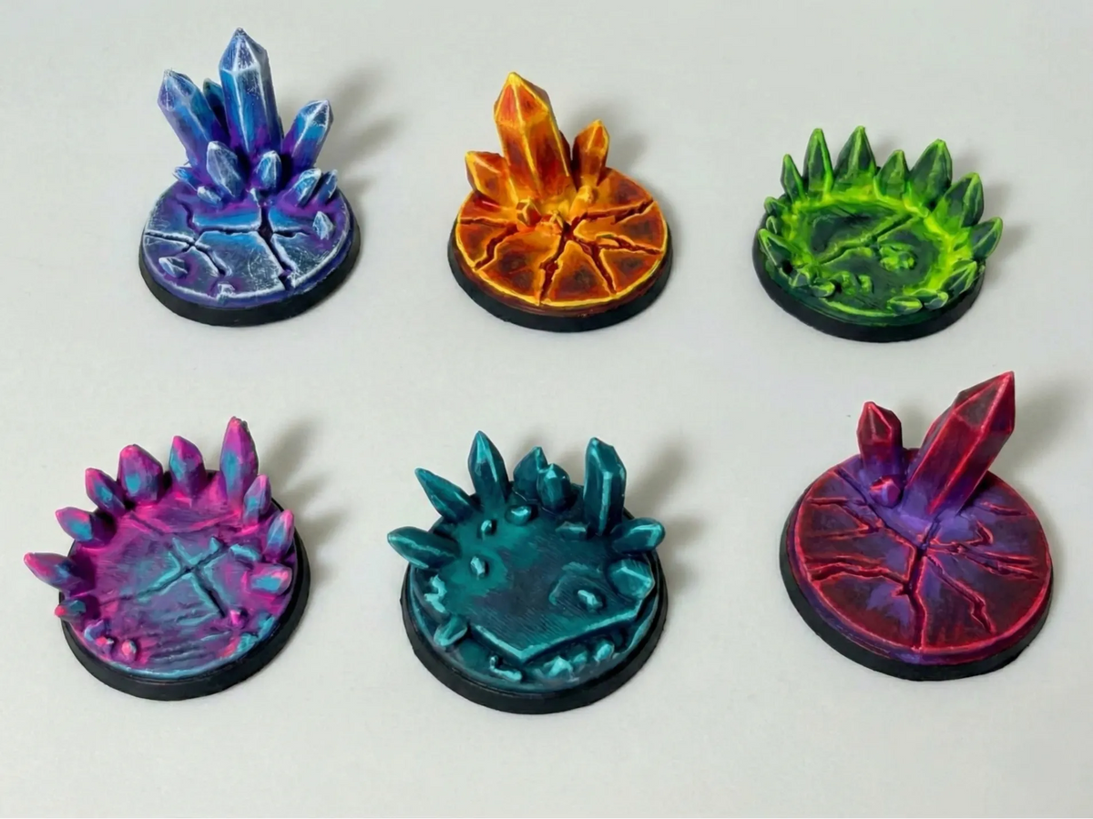 6x Socles miniatures en cristal – 28mm et 32mm - Jeux Print