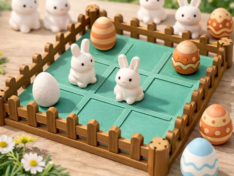 Tic Tac Toe de Pâques - Jeu imprimable en 3D Mignon et Facile - Jeux Print