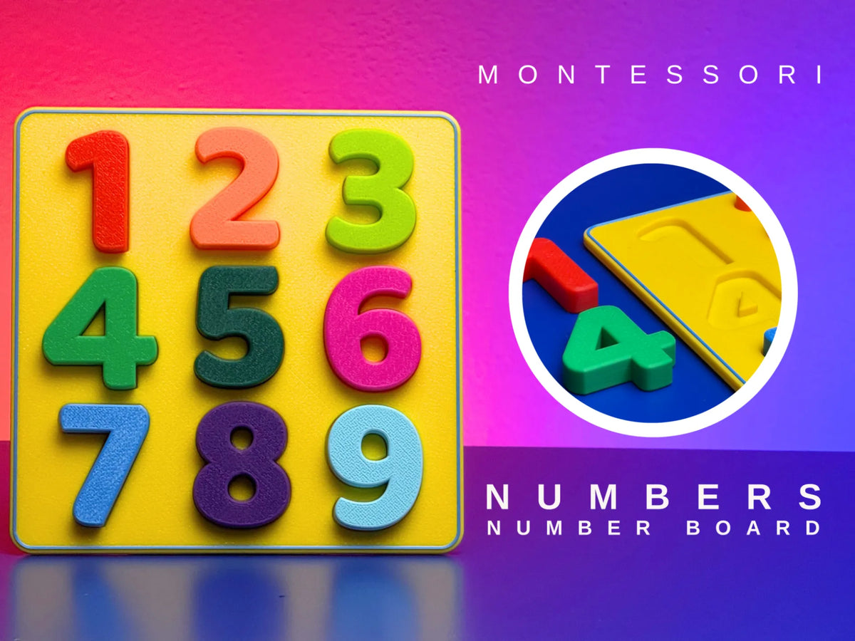 Tableau de nombres montessori - puzzle d'insertion de nombres - Jeux Print