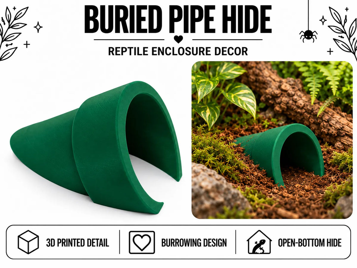 Cachette Tuyau Enterré - Cachette pour Reptile sur le Thème de Mario - Pet Print