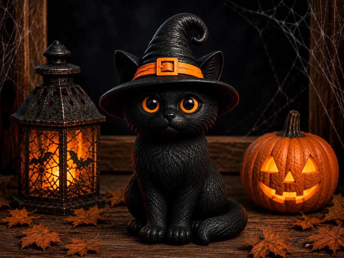 Chat Noir Sorcière – Édition Halloween - Fêtes Print