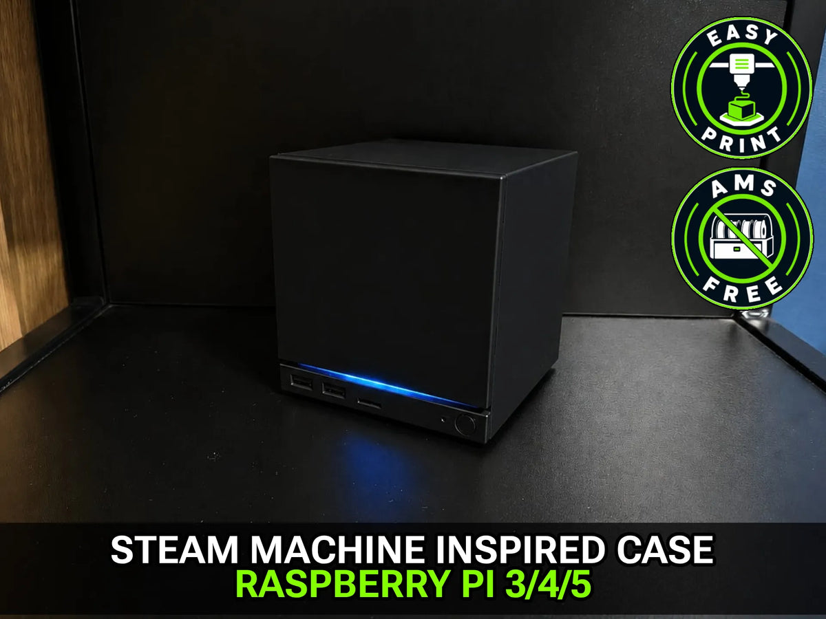 Boîtier inspiré de la Steam Machine pour Raspberry Pi 3/4/5 - Bureau Print