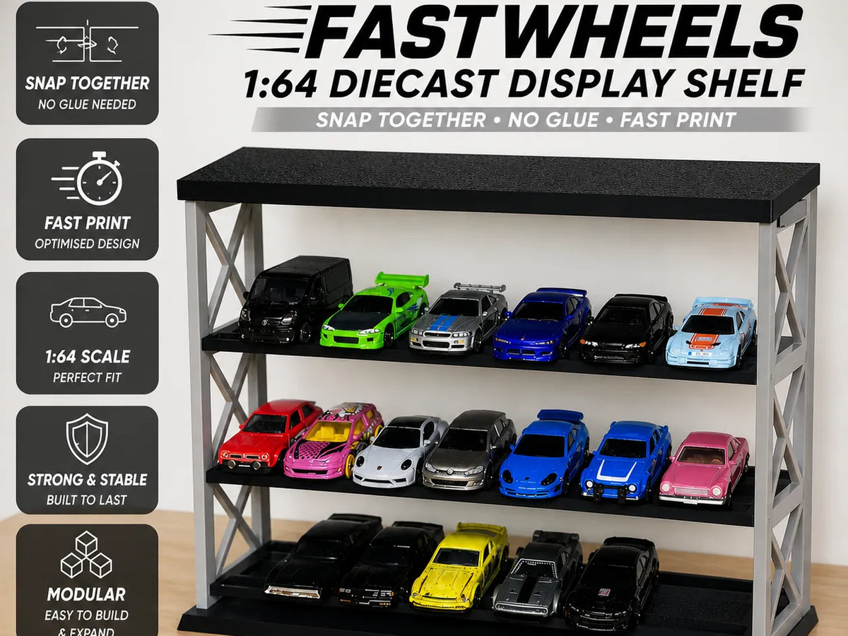 Support d'affichage modulaire pour petites voitures à l'échelle 1:64, sans colle - Auto Print