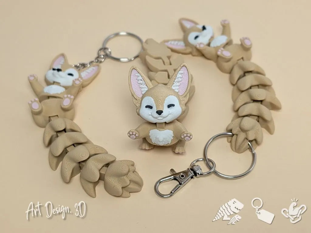 Fennec flexible à longue queue - Articulations solides - Cosplay Print