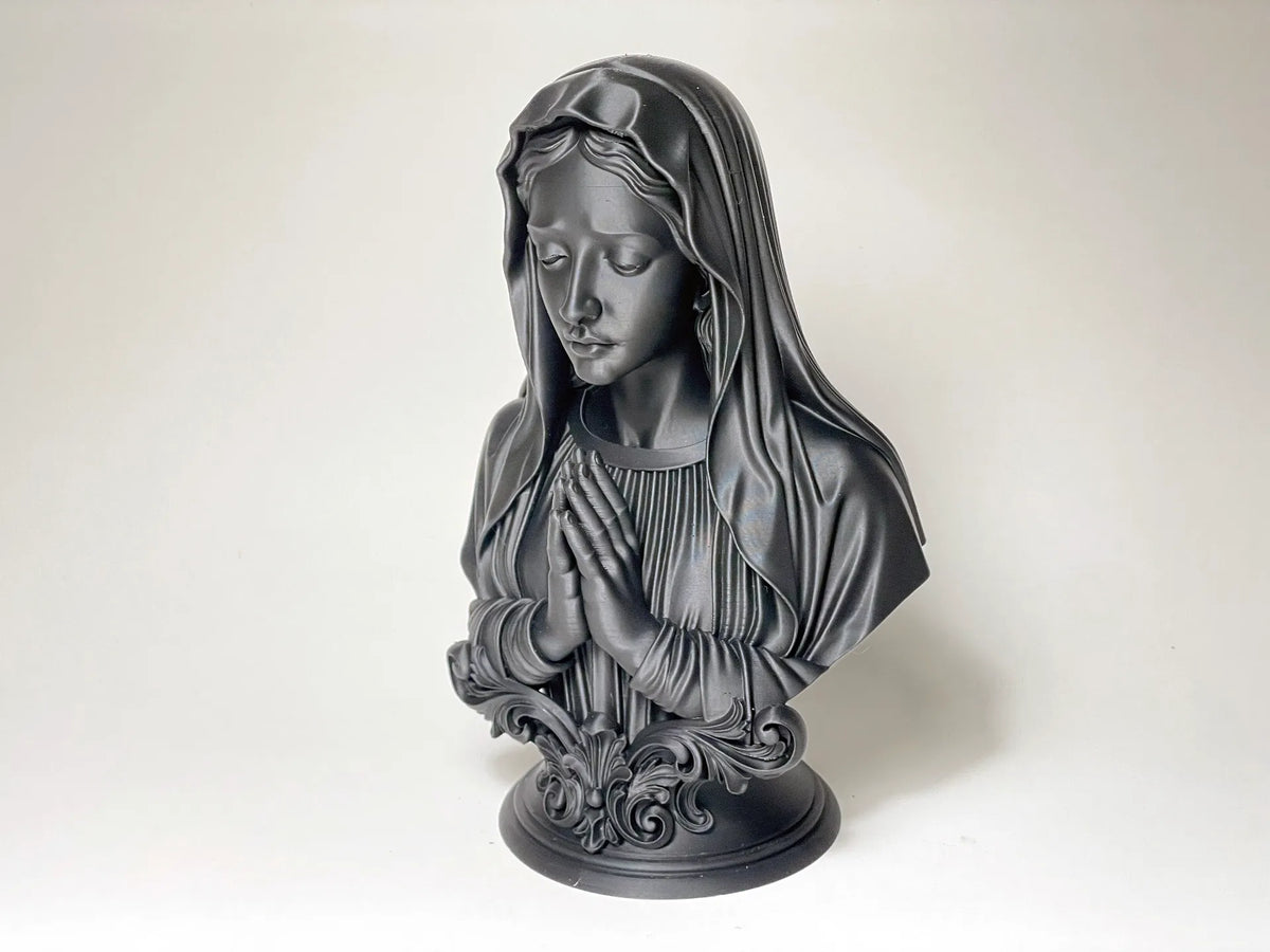 Buste de la Vierge Marie – Sculpture Classique de Prière - Art Print