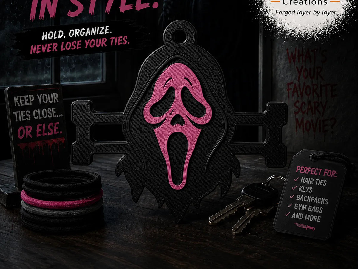 Porte-élastique à cheveux Ghostface Rose Porte-clés - Beauté Print