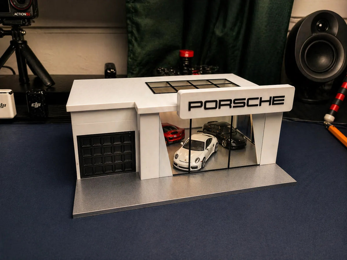 Showroom Porsche pour voitures à l'échelle 1:64 - Auto Print