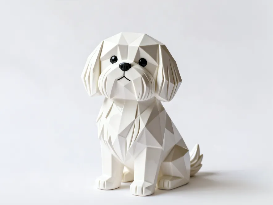 Mini-figurine Shih Tzu de 6 cm – Chien Chiot en PLA blanc - Figurine Print