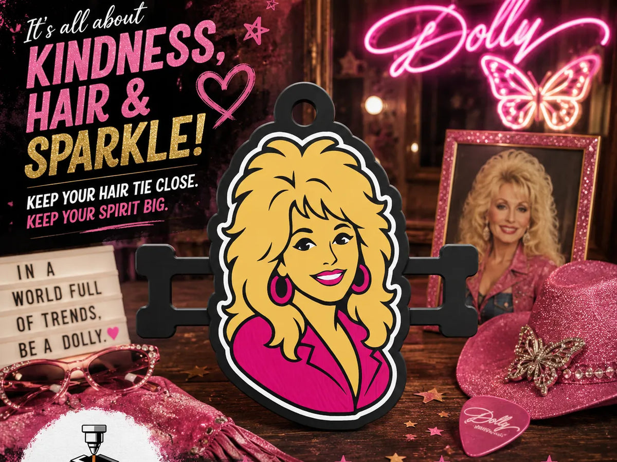 Porte-élastique à cheveux Porte-clés inspiré par Dolly Parton - Beauté Print