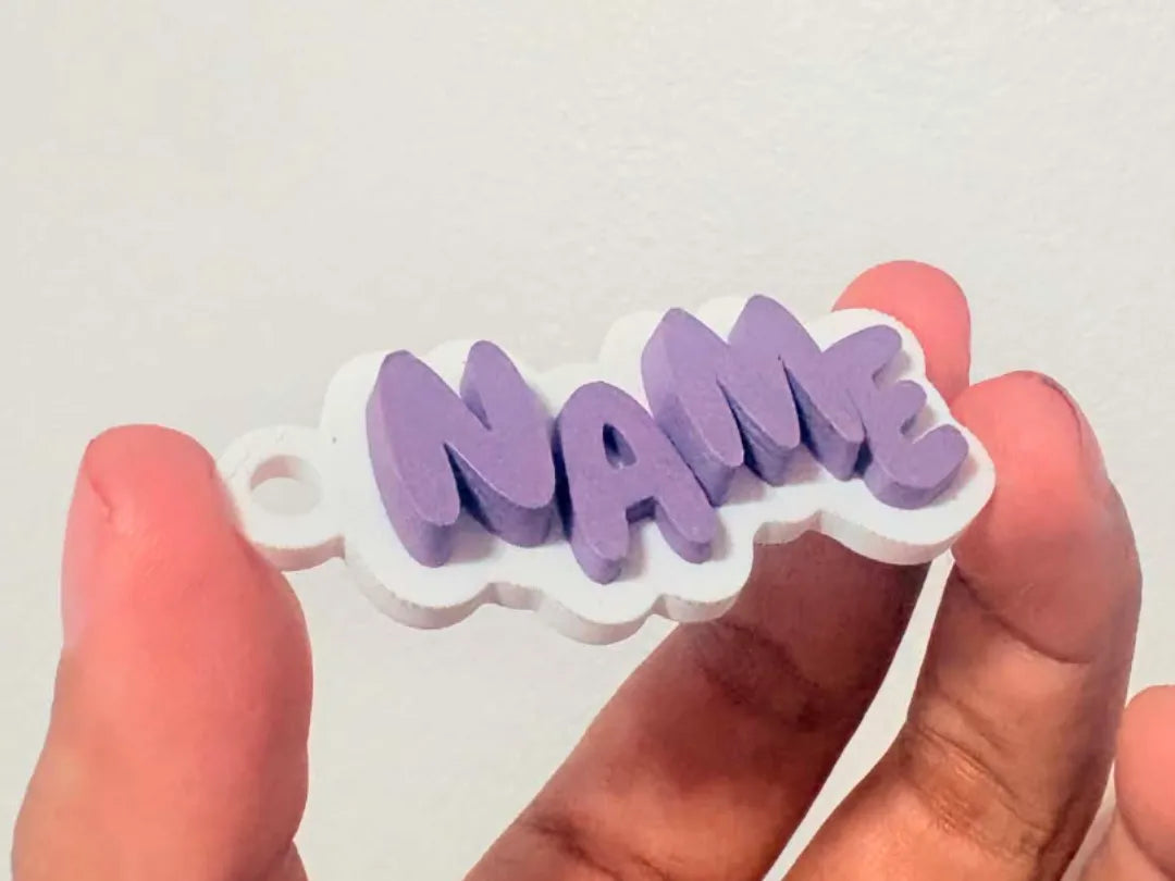 Porte-clés personnalisable avec étiquette ondulée - Cadeau Print