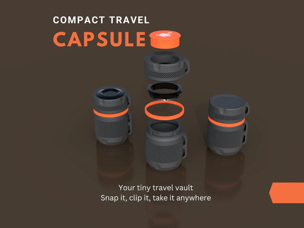 Capsule de voyage : Conteneur EDC compact - Beauté Print