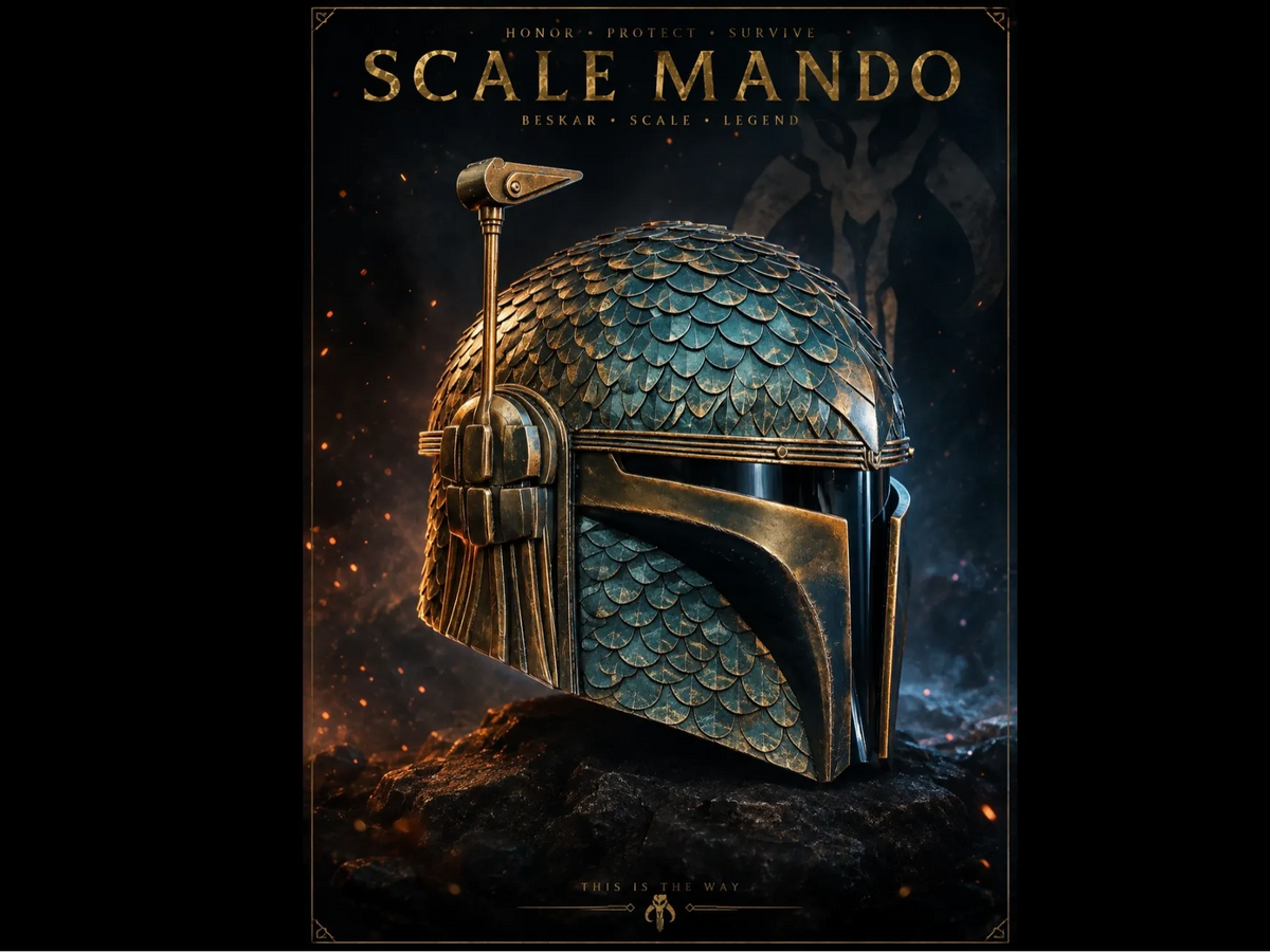 Casque Mandalorien (style Écailles de Dragon) + armure - Cosplay Print
