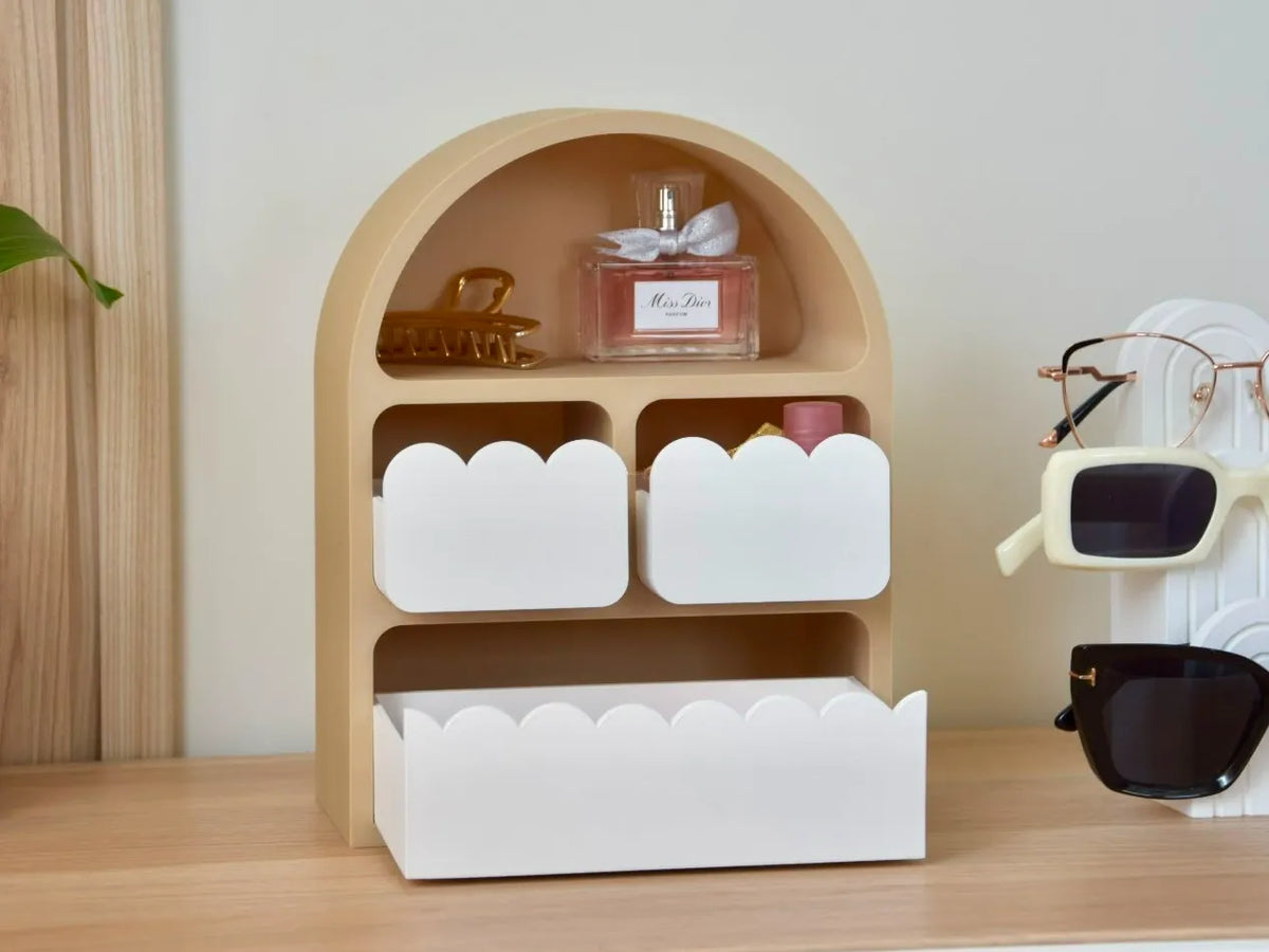 Organisateur d'étagère ondulé pour maquillage & parfum - Beauté Print