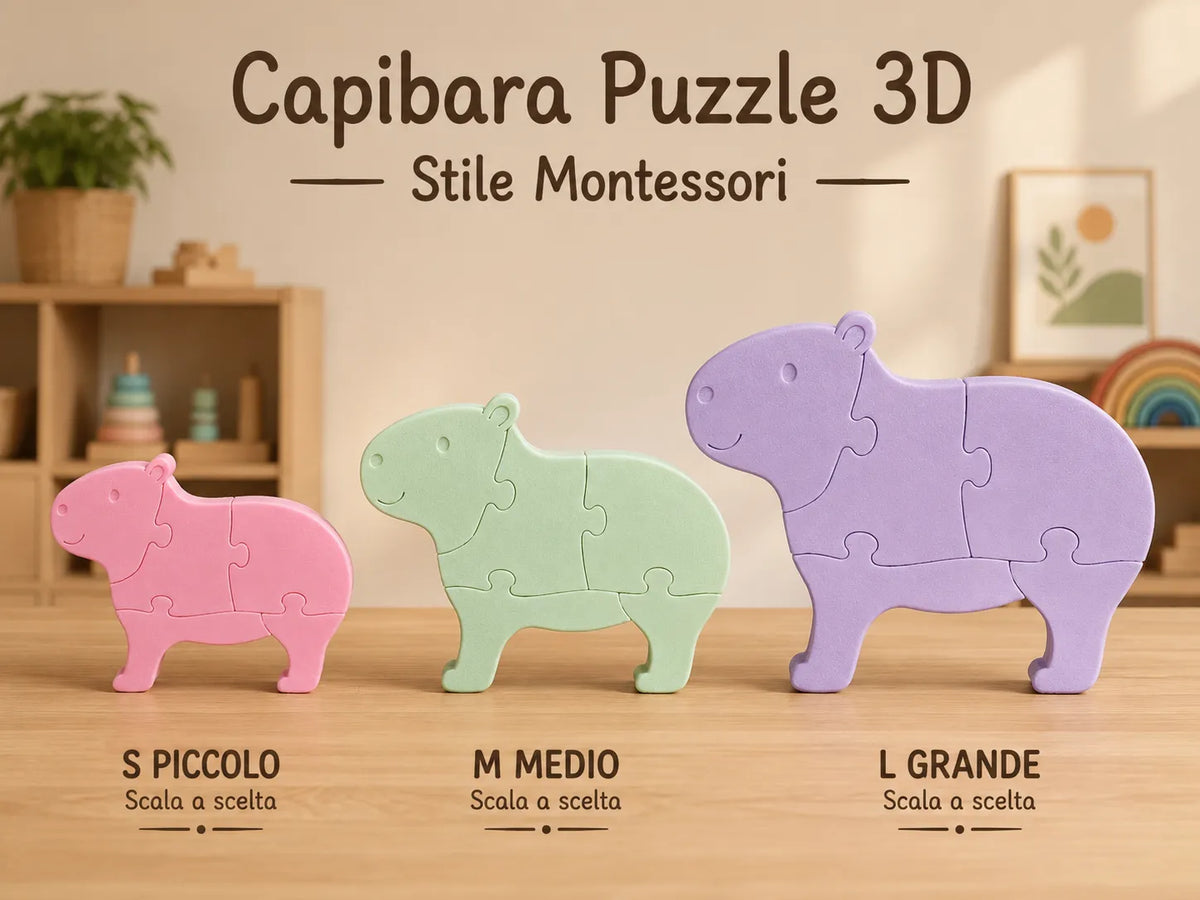 Puzzle Capybara Montessori - Jouet Éducatif pour Enfants - Bébé Print