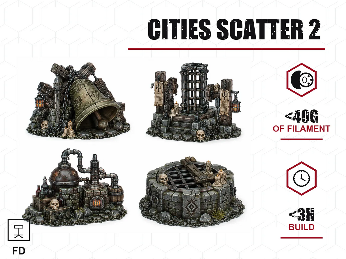 Éléments de décor de Villes Gothiques 2 - Terrain Fantastique - Maquette Print