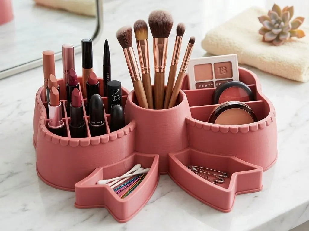 Organiseur de Vanité Nœud - Rangement Maquillage & Accessoires - Beauté Print