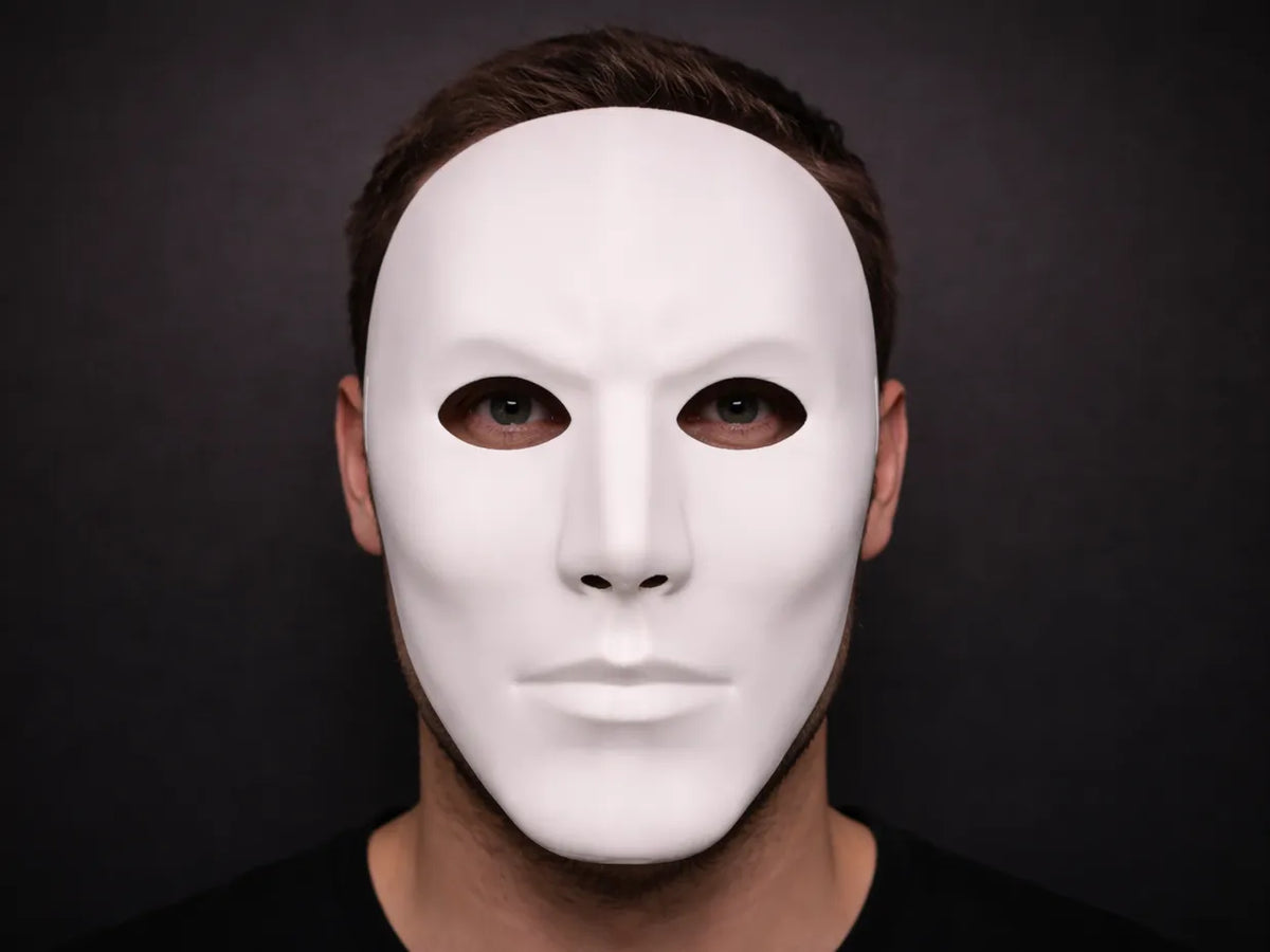 Masque facial blanc réaliste / Accessoire de cosplay – modèle 2 - Cosplay Print